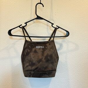 NOBULL Dark Brown Tie-Dye Sports Bra